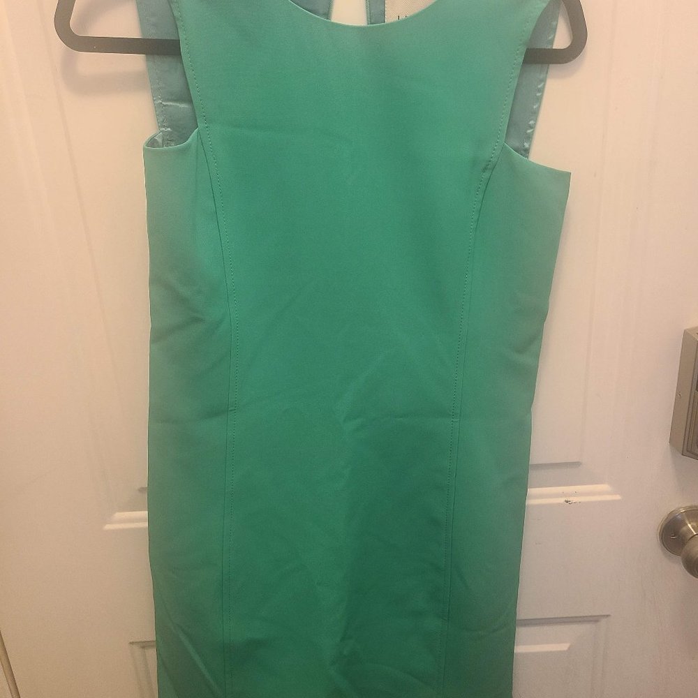 Lands End Green Zip back Sleeveless Shirt Dress